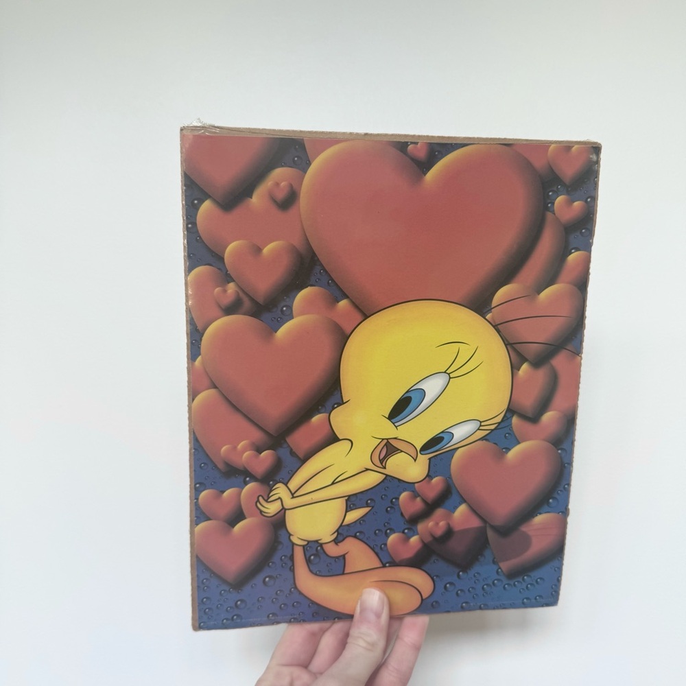 NIP Vintage LOONEY TUNES Tweety Heart Mini Poster Design 8.5 X 11